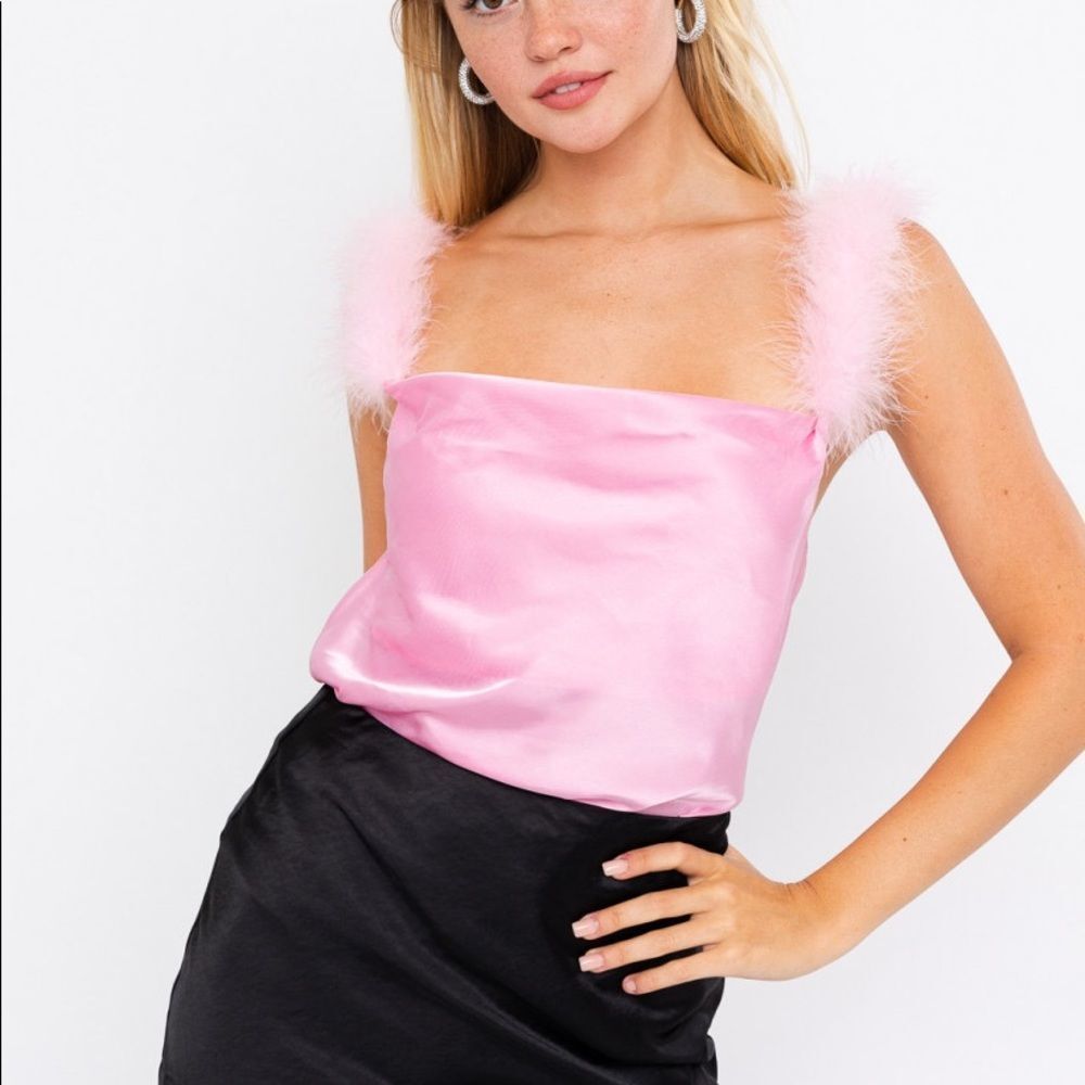 Pink Feather Top